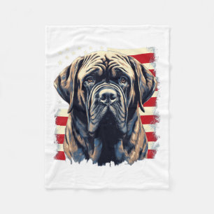 Cobertor De Velo 4º De Julho Usa Bandeira Inglês Mastiff Dog _1