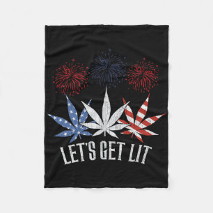 Cobertor De Velo 4º De Julho: Vamos Lit Weed Bandeira Americana