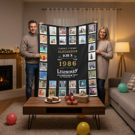 Cobertor De Velo 40th Birthday Photo Collage Son Or Husband