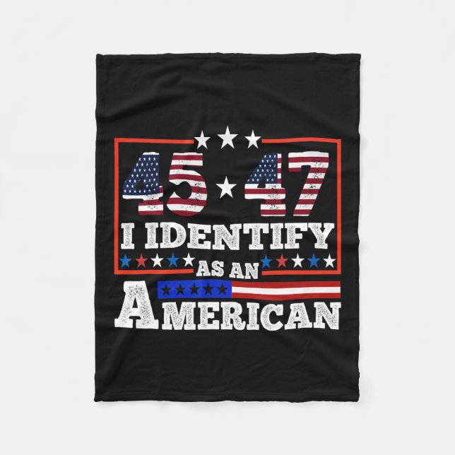 Cobertor De Velo 45 47 Eu Identifico Como Um Trump Americano 2024 (Frente)