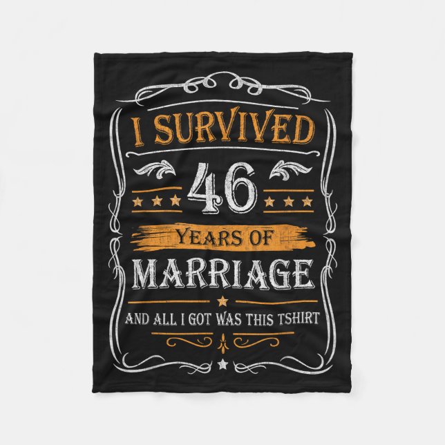 Cobertor De Velo 46th Wedding Anniversary Shirt Couples Husband Wif (Frente)