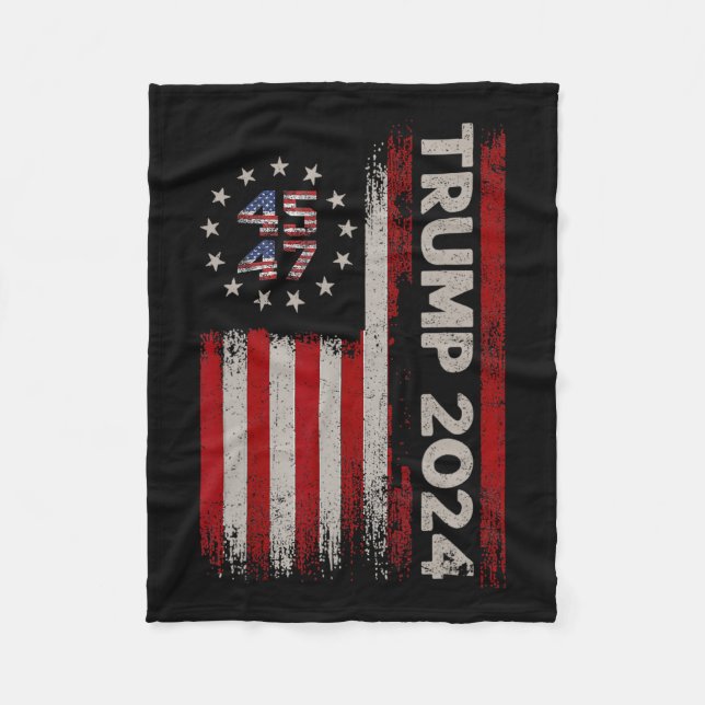 Cobertor De Velo 47 Donald Trump 2024 Bandeira Americana Eleições 2 (Frente)