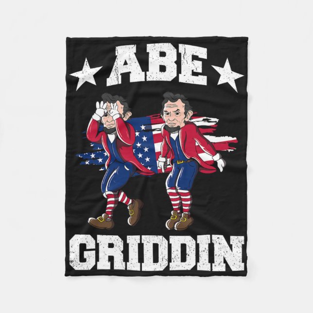 Cobertor De Velo 4 De Julho Abraham Lincoln Griddy Abe Griddin  (Frente)