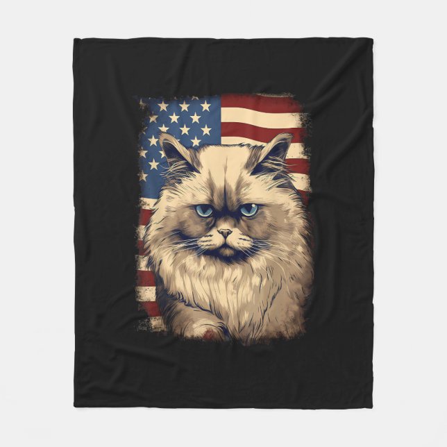 Cobertor De Velo 4 De Julho, Bandeira Himalayan Cat (Frente)