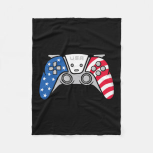 Cobertor De Velo 4 De Julho Gamepad Jogo De Vídeo Usa Bandeira Amer