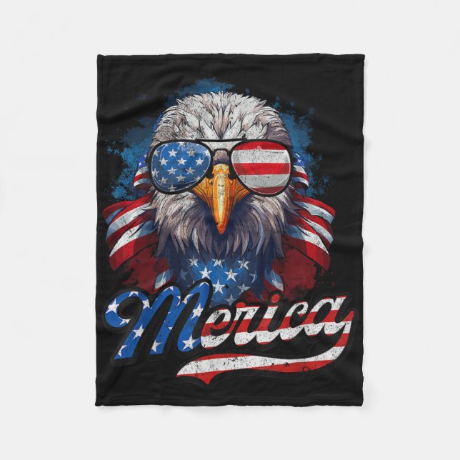 Cobertor De Velo 4 De Julho Merica Eagle Eua Flag American Indepen (Frente)