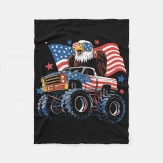 Cobertor De Velo 4 De Julho Monster Truck Bald Eagle American Flag