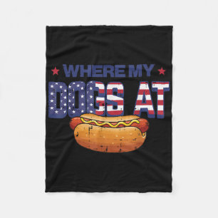 Cobertor De Velo 4 De Julho Onde Estão Meus Cachorros Hotdog Patrio