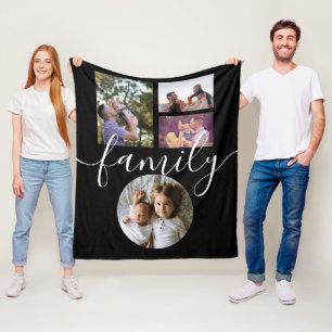 Cobertor De Velo 4 Família de Colagem de Fotografias Personalizada