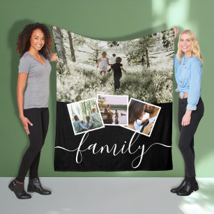 Cobertor De Velo 4 Família de Colagem de Fotografias Personalizada