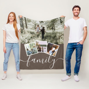 Cobertor De Velo 4 Família de Colagem de Fotografias Personalizada