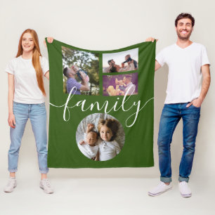 Cobertor De Velo 4 Família de Colagem de Fotos Personalizada