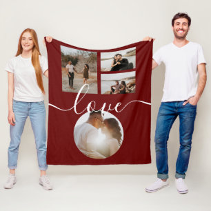 Cobertor De Velo 4 Fotografia Collage Love Personalizado