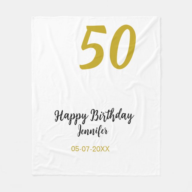 Cobertor De Velo 50º aniversário adicionar nome data ano modelo neg (Frente)