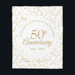Cobertor De Velo 50º aniversário do casamento do Ouro, Dourada Poei<br><div class="desc">Personalize com seus detalhes especiais de cinquenta anos de ouro na tipografia do ouro e delicado confete de poeira de ouro. Projetado por Thisnotme©</div>