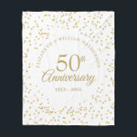 Cobertor De Velo 50º aniversário do casamento do Ouro, Dourada Poei<br><div class="desc">Personalize com seus detalhes especiais de cinquenta anos de ouro na tipografia do ouro e delicado confete de poeira de ouro. Projetado por Thisnotme©</div>