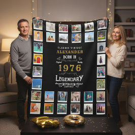 Cobertor De Velo 50th Birthday Photo Collage Father Grandfather