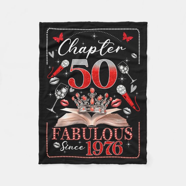 Cobertor De Velo 50th Birthday Queen Chapter 50 Fabulous Since 1976 (Frente)