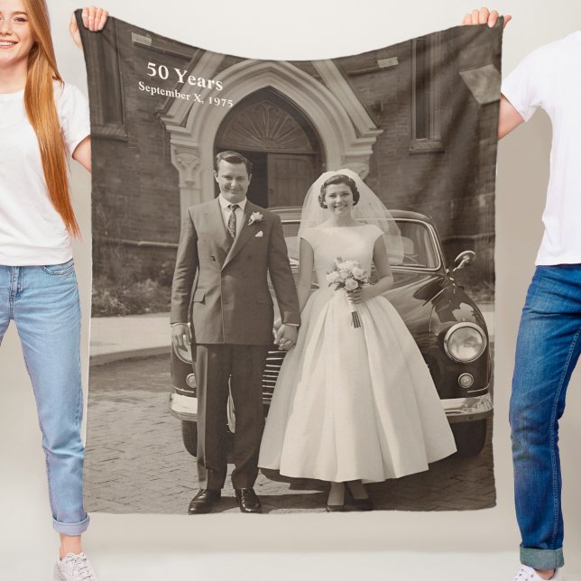 Cobertor De Velo 50th Wedding Anniversary Fleece Blanket Photo (Criador carregado)