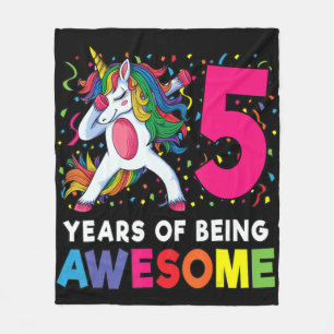 Cobertor De Velo 5 Birthday Dabbing Unicorn Party Gift 5 Anos