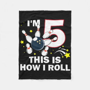 Cobertor De Velo 5 Boliche de aniversário Tenho 5 anos É assim que