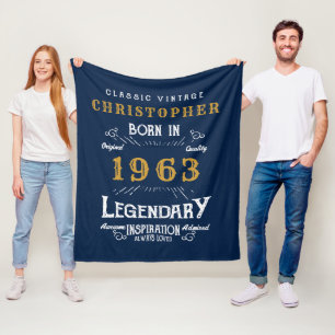 Cobertor De Velo 60º aniversário de 1963 Adicionar Legenda de Nome