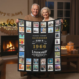 Cobertor De Velo 60th Birthday Photo Collage Father Grandfather