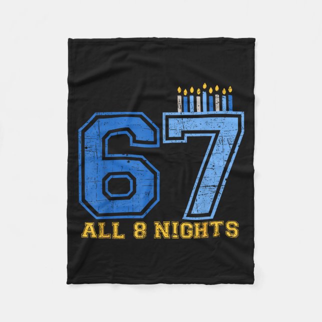 Cobertor De Velo 67 All 8 Nights Hanukkah Jewish Chanukah Six Seven (Frente)