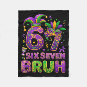 Cobertor De Velo 67 Bruh Máscara de Bobo da Mardi Gras New Orleans