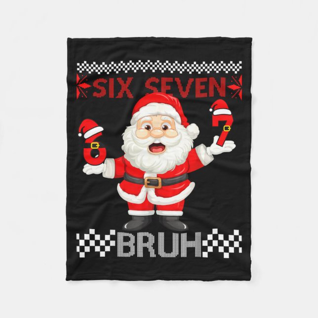 Cobertor De Velo 67 Christmas 6 7 Six Seven Bruh Xmas Santa Sweater (Frente)