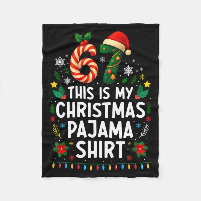 Cobertor De Velo 67 Christmas Pajama Shirt 6 7 Funny Meme Teen Boys (Frente)