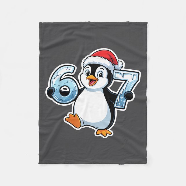 Cobertor De Velo 67 Christmas Penguin Santa Hat Birthday Holiday  (Frente)