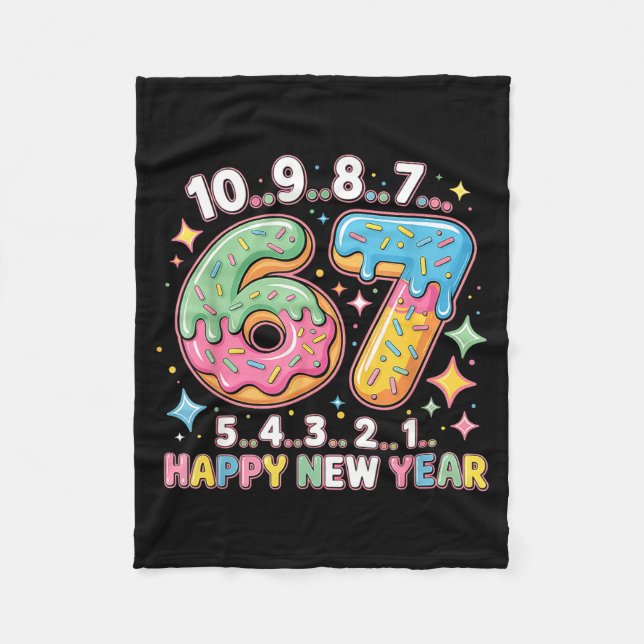 Cobertor De Velo 67 Countdown Happy New Year 2026 Funny Donut Numbe (Frente)