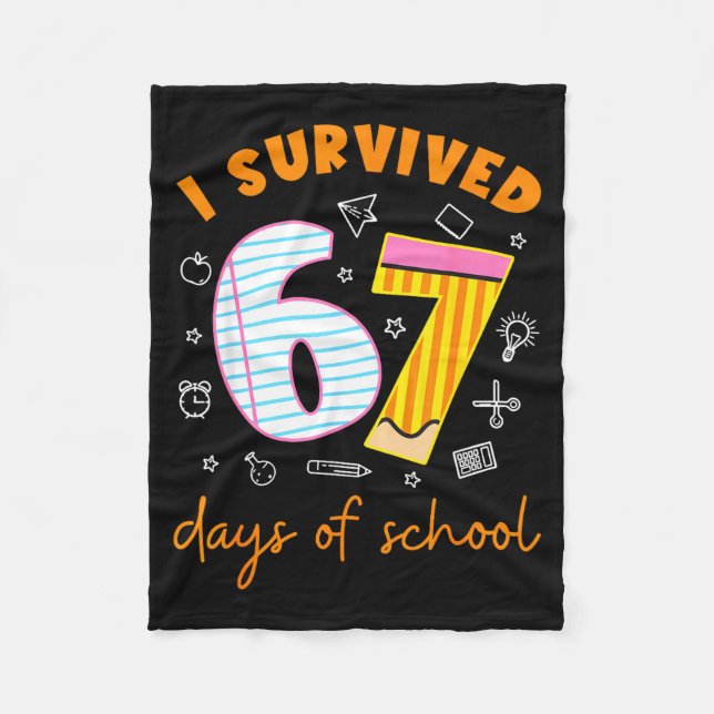 Cobertor De Velo 67 Days Of School Cool Teacher Design  (Frente)