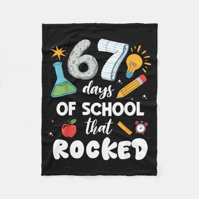 Cobertor De Velo 67 Days Of School That Rocked  (Frente)