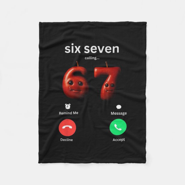 Cobertor De Velo 67 Está Chamando Meme Engraçado 67 Silly Ai Apple  (Frente)