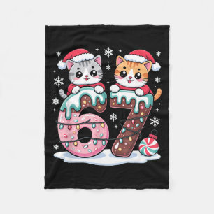 Cobertor De Velo 67 Gatos Kawaii de Natal Sorvete Drip Meme Engraça