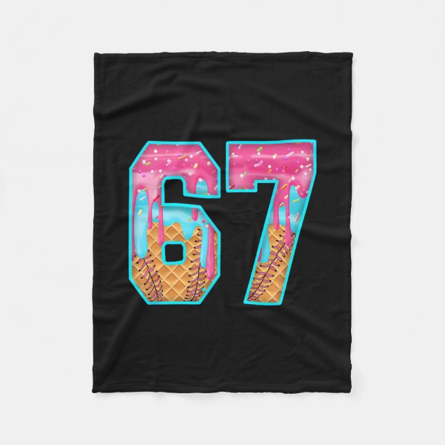 Cobertor De Velo 67 Ice Cream Drip Meme Funny Six Seven Funny Numbe (Frente)