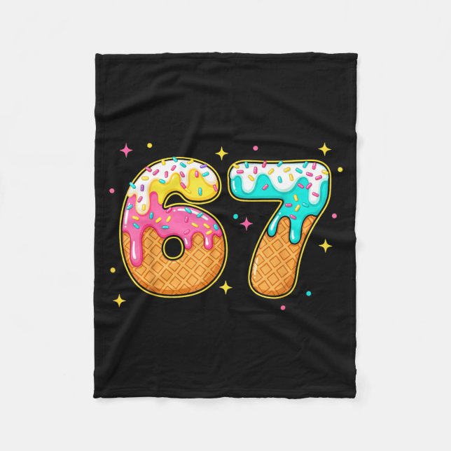 Cobertor De Velo 67 Ice Cream Drip Meme Six Seven Gen Alpha Slang  (Frente)