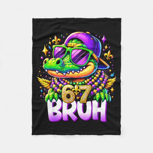 Cobertor De Velo 67 Mardi Gras Jacaré Mardigator Seis Sete Bruh  (Frente)