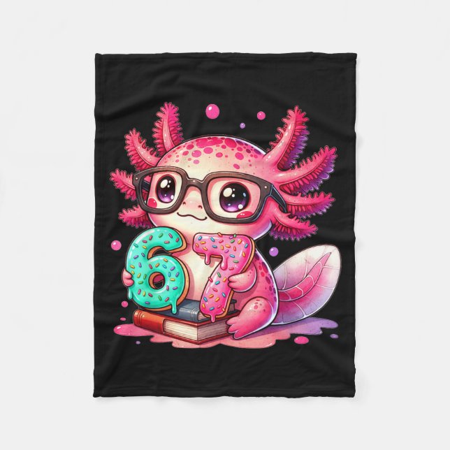 Cobertor De Velo 67 Meme Axolotl Funny Six Seven Axolotl Lover For  (Frente)