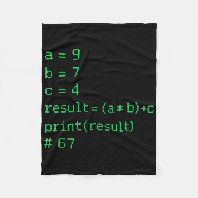 Cobertor De Velo 67 Meme Código Python Resultado Humor Geek Seis Se (Frente)