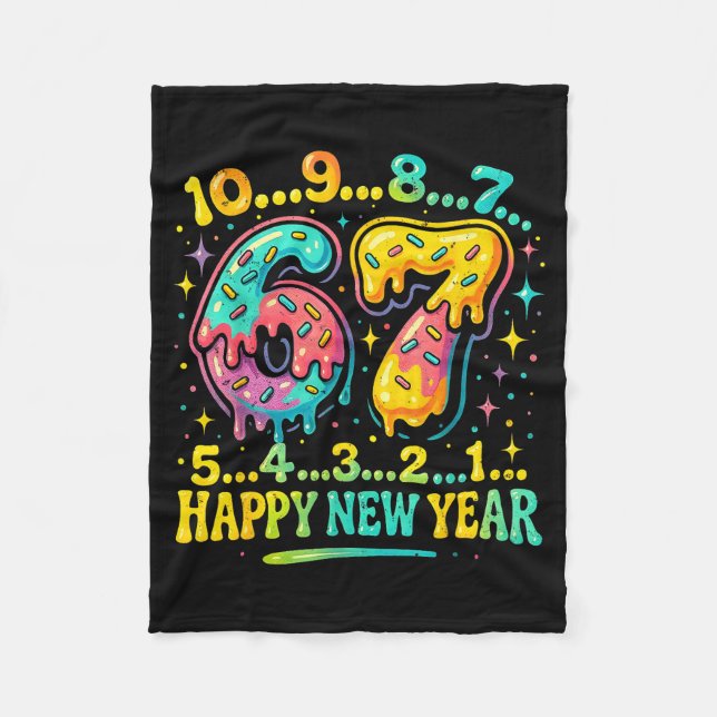 Cobertor De Velo 67 Meme Countdown Happy New Year Funny Drip Number (Frente)