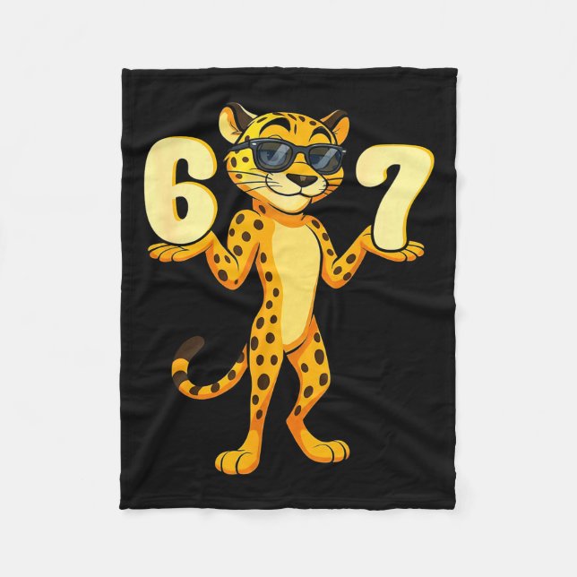 Cobertor De Velo 67 Meme do Guepardo Seis Sete Mãos Movimento Crian (Frente)