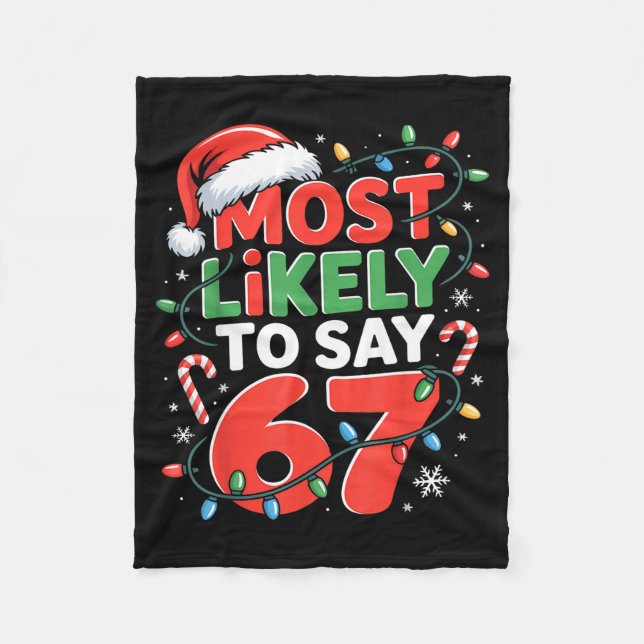 Cobertor De Velo 67 Meme engraçado design de Natal Mais provável de (Frente)