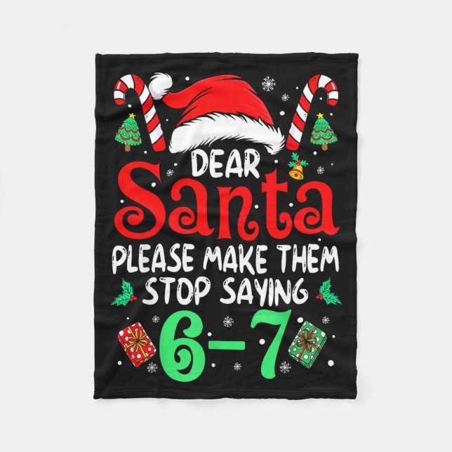Cobertor De Velo 67 Meme Querido Papai Noel 6 7 Natal Engraçado Sei (Frente)
