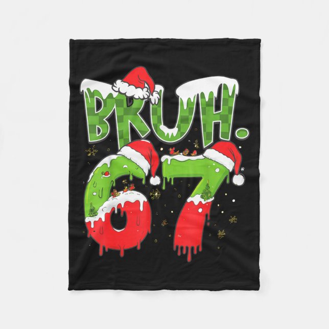 Cobertor De Velo 67 Meme Seis Sete Bruh Número Engraçado Natal  (Frente)