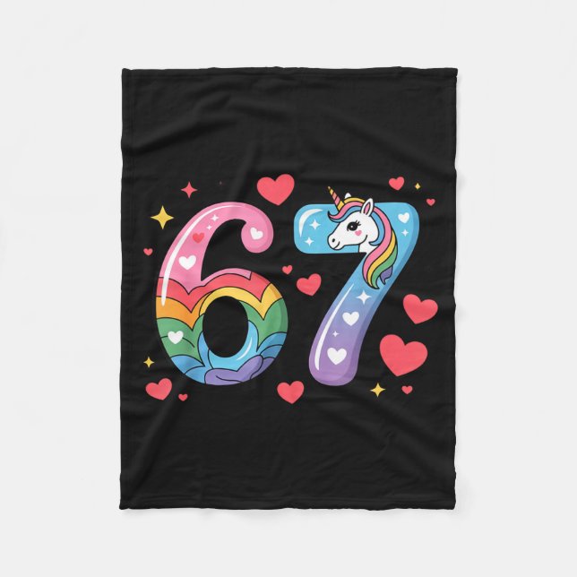 Cobertor De Velo 67 Meme Shirt Number Funny Six Seven 6 7  (Frente)