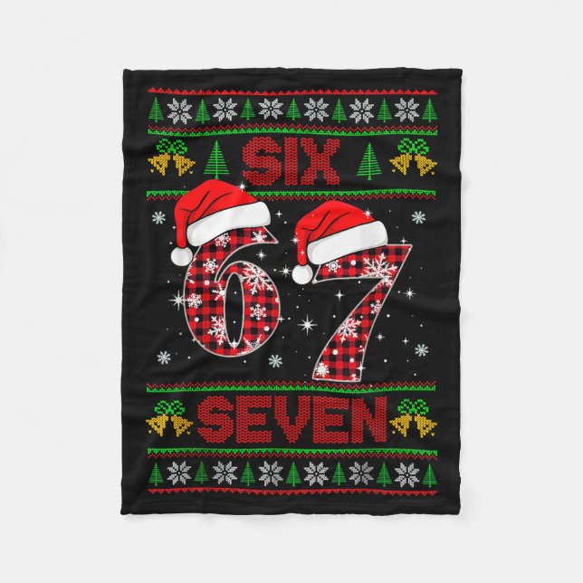 Cobertor De Velo 67 Meme Six Seven Suéter Feio de Natal Para Crianç (Frente)