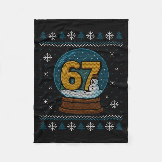 Cobertor De Velo 67 Meme Snow Globe Christmas Ugly Sweater Xmas Cel (Frente)